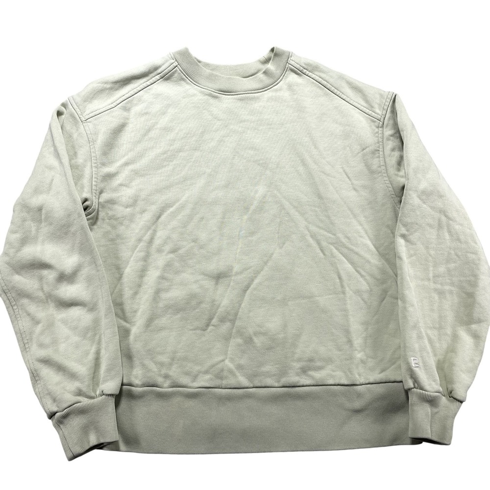 Everlane Sweatshirt Womens XS Green Terry Crewneck Pullover Organic Cotton